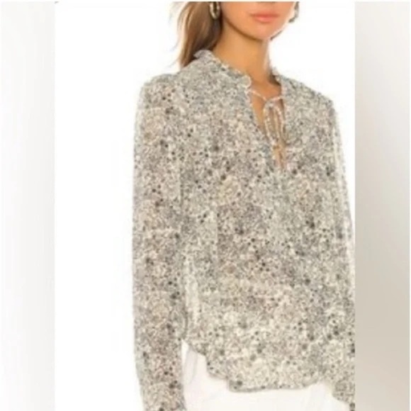 Free People Honeydew Tie Neck Blouse 31944 - Picture 5 of 14